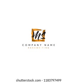 MS initial logo or Handwriting letter MS logo or MS logo or letter MS Signature logo