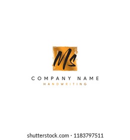 MS initial logo or Handwriting letter MS logo or MS logo or letter MS Signature logo