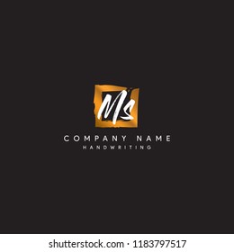 MS initial logo or Handwriting letter MS logo or MS logo or letter MS Signature logo