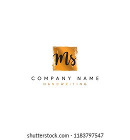 MS initial logo or Handwriting letter MS logo or MS logo or letter MS Signature logo