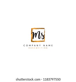 MS initial logo or Handwriting letter MS logo or MS logo or letter MS Signature logo