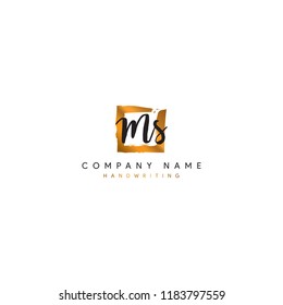 MS initial logo or Handwriting letter MS logo or MS logo or letter MS Signature logo
