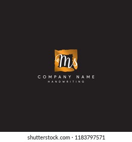 MS initial logo or Handwriting letter MS logo or MS logo or letter MS Signature logo