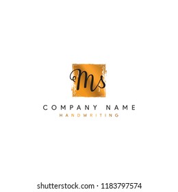 MS initial logo or Handwriting letter MS logo or MS logo or letter MS Signature logo