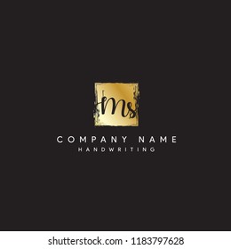 MS initial logo or Handwriting letter MS logo or MS logo or letter MS Signature logo