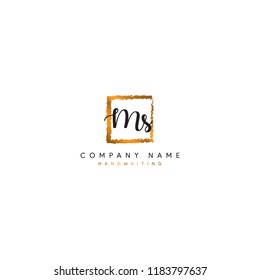 MS initial logo or Handwriting letter MS logo or MS logo or letter MS Signature logo
