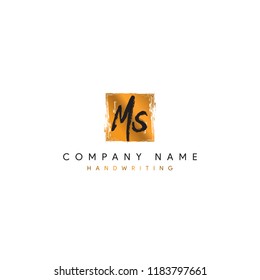 MS initial logo or Handwriting letter MS logo or MS logo or letter MS Signature logo