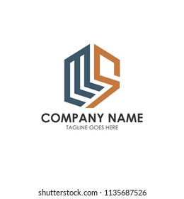MS initial modern hexagon symbol icon letter logo brand company