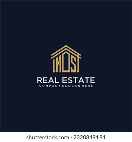 MS initial monogram logo for real estate design