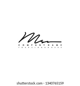 MS initial signature logo. handwriting logo template vector,