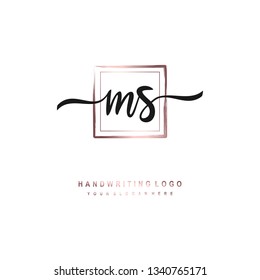 MS initial signature logo. handwriting logo template vector,