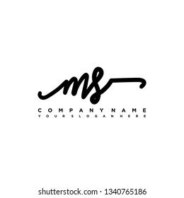 MS initial signature logo. handwriting logo template vector,