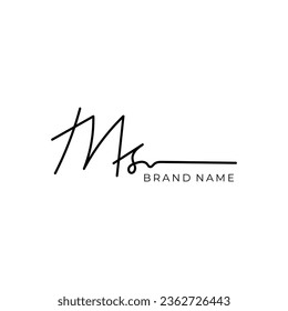 Ms Initial signature logo vector design