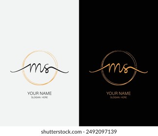 VORLAGE des Logodesigns für die Handschrift der MS-Vektorgrafik