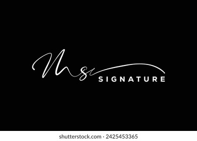 MS-Initialen Handschrift-Signatur-Logo. MS Hand gezeichnete Kalligraphie Schriftzug Vektor. MS-Brief Immobilien, Schönheit, Fotografie Brief Logo Design.