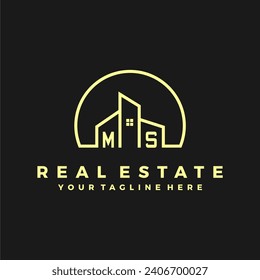 MS initials homes modern building company logo vector.eps