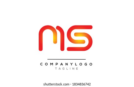 MS initials monogram letter text alphabet logo design