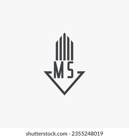 MS initials Real Estate Logo stock illustration. Logo vector