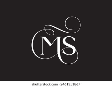 PLANTILLA de diseño de logotipo de tipografía de ligadura MS latter