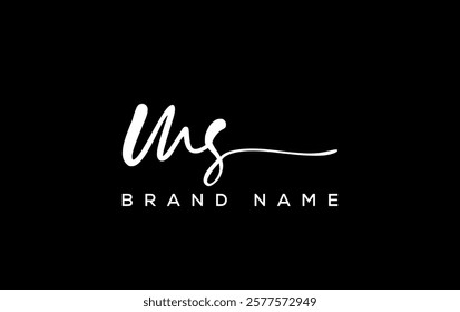 MS letter beauty handwriting vector logo. 