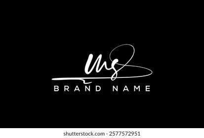MS letter beauty handwriting vector logo. 