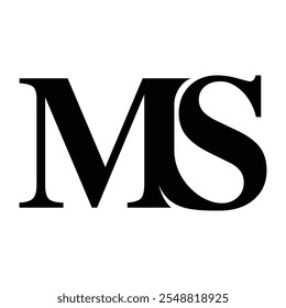 Modelo 1 do ícone do logotipo preto da letra MS