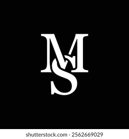 MS letter logo concept isolated on white background. SM Logo