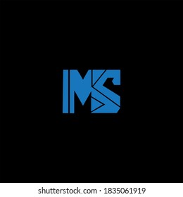 MS Letter Logo Design in Blue Colors. Creative Modern Letters Vector Icon Logo. IMS vector letter logo