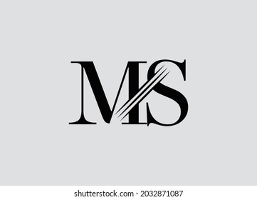 MS Letter Logo Design with Creative Intersected