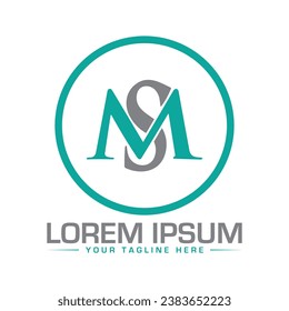 Diseño de logotipos de letras MS Diseño de logotipos creativos y modernos