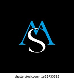 Diseño del logotipo de la letra MS. icono de la letra ms.