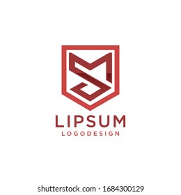 MS Letter Logo design. linked initial design with geometric Shape