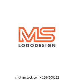 MS Letter Logo design. linked initial design with Bold and geometric Shape