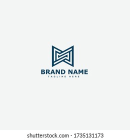 Vector de plantilla de diseño de logotipo de carta MS