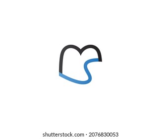 Vector de plantilla de diseño de logotipo de carta MS