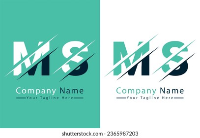 Plantilla de diseño del logotipo de la carta MS. Ilustración del logotipo del vector
