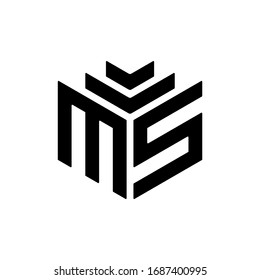 vector de diseño del logotipo de la letra MS