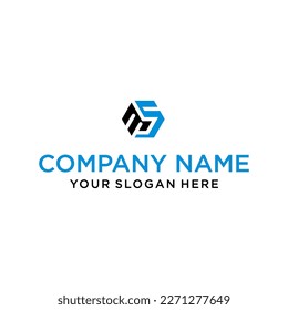 MS letter logo in the form of hexagons and cube logos with letter designs for corporate identity