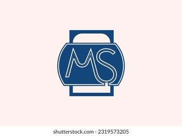 MS-Buchstaben-Logo und Icon-Design