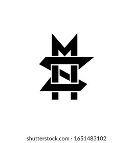 Logo de la letra MS. Diseño de letra M