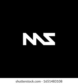Logo de la letra MS. Diseño de letra M