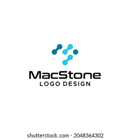 logotipo y tecnología de la carta de MS, conectividad.
EPS 10, Vector.