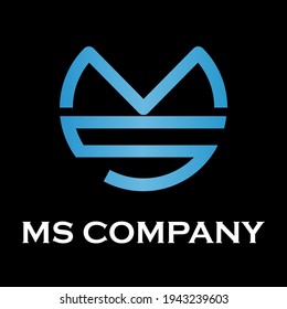 MS letter logo template illustration