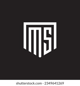 plantilla vectorial de diseño de logotipo de escudo de letras de MS 
