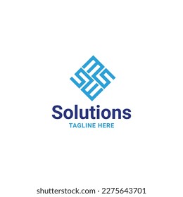 logotipo de MS - plantilla de diseño del logotipo de soluciones empresariales creativas