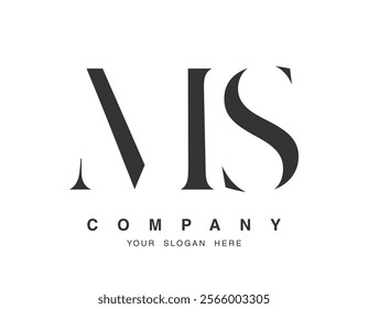 MS logo design. Initial letter m and s serif font style. Creative classic company name typography. Trendy logotype or identity. Vector illustration.