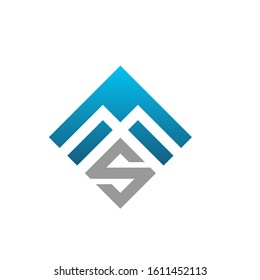 ms logo design simple modern template