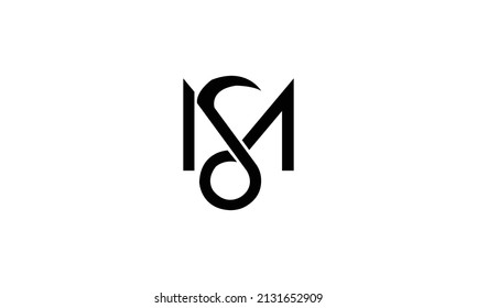 Diseño del logotipo de MS. Ilustración del vector SM.