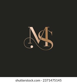 MS logo design. Vector illustration.