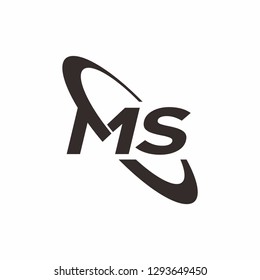 MS logo initial letter design template vector illustration